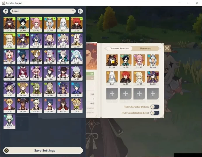 Asia|AR 51|5 Limit +4(*5WEP)|Hutao+Sign,Zibai,YaeMiko,Mualani,Venti|MC Female|Low Explore Map|Reuni On|Skin 1|TakeMail|(GI6349)