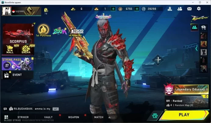 ASIA | 3 Collab Skins | Eternal MP5-Bloodrift | 12 Legendary Skins | 6 Ultra Skins | CEK SS BS751B