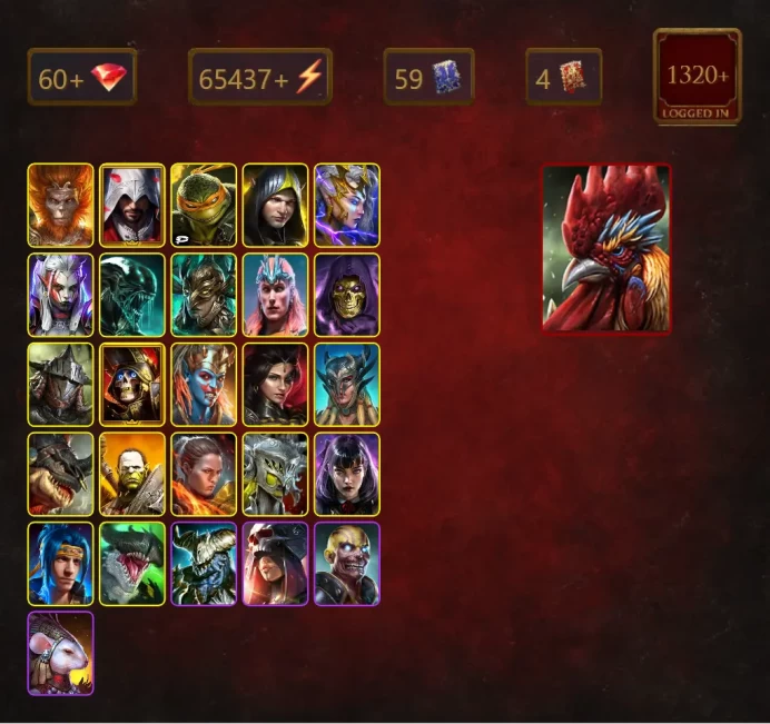 [STARTER]Galleus Bloodcrest+Ninja+Wukong+Ezio Auditore+Michelangelo+Aleksandr+Deliana+Visix+Xenomorph+62Epics