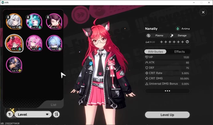 GLOBAL SEA|HL 3|1 SSR Limited Nanally|5SR Aurelia,Skia,Adler|Glider Skin Underboss|Selector 40/50|Female MC|Log Email|(NTE845)
