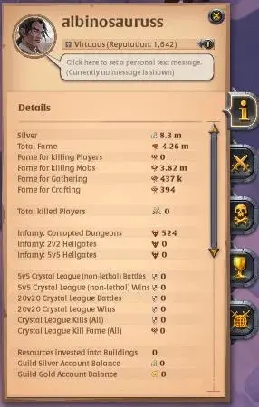 ASIA | 4,26M Total Fame - 8,3M Silver | T8 Ore Miner - T7 Carving Sword Build |22% Summary|Take Gmail|Check SS|(AO829)
