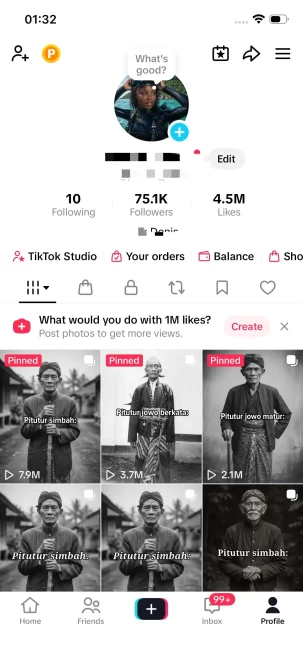 BLOWOUT SALE/75K Real Followers+4.5M Real Likes/ Tiktok Shop For Creator/ Live Stream/ Full Access