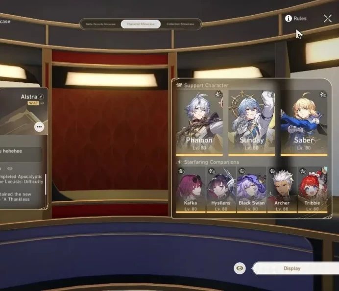 Asia|TL 70|Free GI|20 SRSP|15 Limited|[Sunday,Saber,Archer]+Sign,Phainon,Hysilens,Kafka,Evernight,Tribbie,Etc|MC Male(HSR6909)