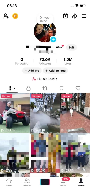 Instanly Delivery/Monetized 70K Real Followers+1.5M Real Likes Account/ Creator Rewards Program Activated/ Full Access