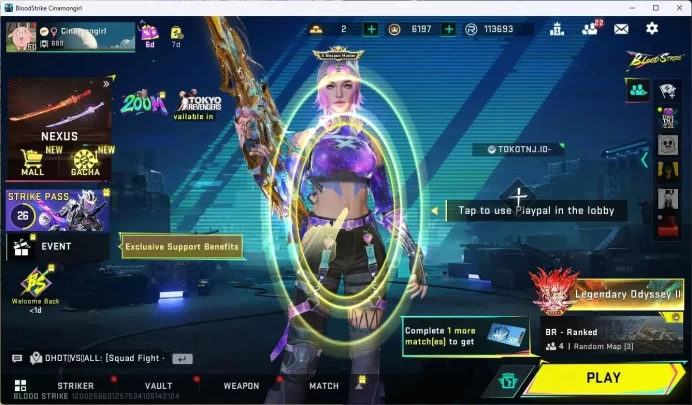 ASIA|EVO,MP5(LVL3),AK47(LVLMAX),GALIL(LVL3)|MELE,SCYTHE,DUAL BLADE,SURIKEN|ETERNAL,VECTOR,KAG-6,M700,AUG,UZI,SPEAR|CEK SS BS767B
