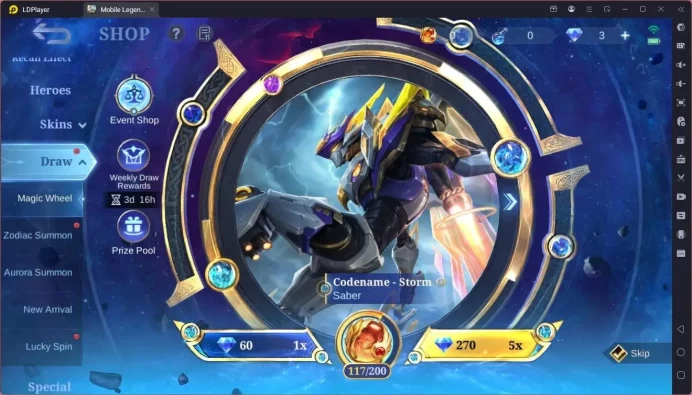 GLOBAL Hero 132 Skin 399|Legend Lunox|Neobeasts Pharsa|Prime Beatrix|Clouds Kagura,Xavier and etc| Exalted Check SS ML1872B