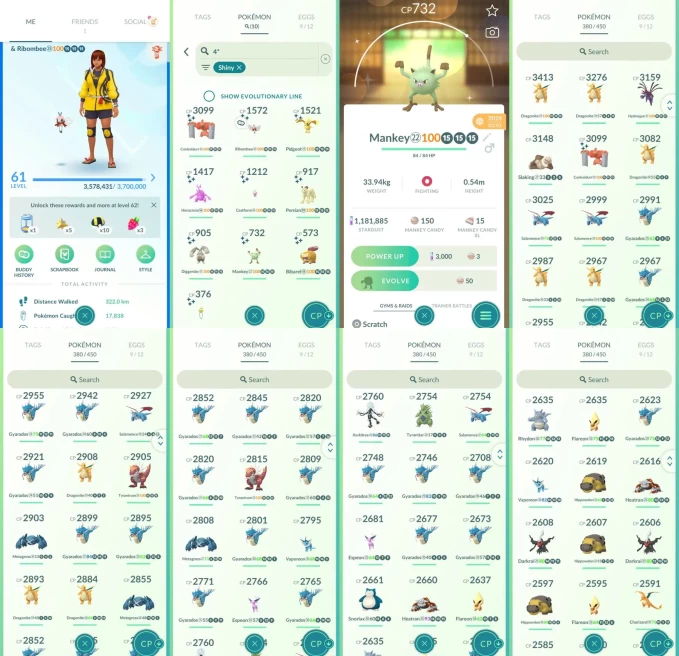 AC1490 -lv 61 Mystic | x7 3000CP | x193 2000CP | x27 Legendary | x10 SHUNDO | x33 shiny | x31 100IV | Shiny Moltres Guzzlord | Shundo Mankey Her