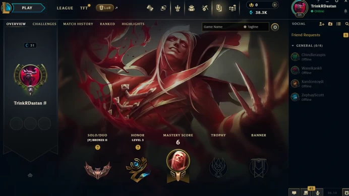 Euw S16 Bronze 2 - 1 Win 0 Lose - 38.3K Be - Ranked Ready - Insta Delivery