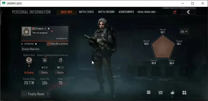 MOBILE Lv30|SV 29,7M|CV 26M|Wire Set|AKS-74U QS,Infil F2000,AK-12 GM,Abomi Vector 9,Speed SQB M110|CN ON|Infinite|(AB3143)