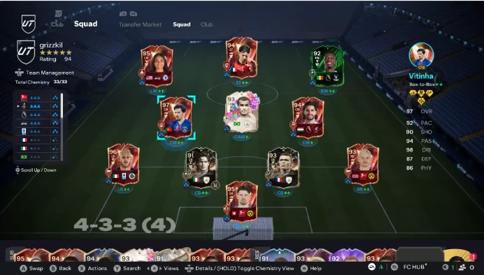 FC26 STEAM Vitinha97,Dimarco96,Thompson95,Kobel95,Szoboszlai94,McTominay94+10.9kk coins
