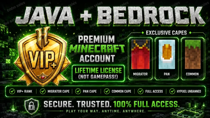 (Migrator + Common + Pan Cape. Hypixel VIP+) Account from 24-Dec-2021. Microsoft account with mail.