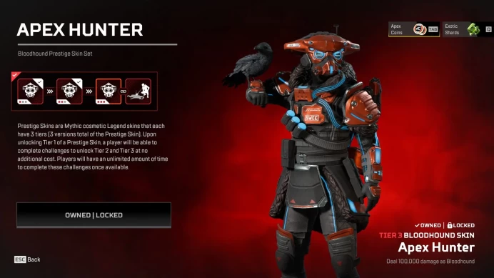 AP442//BLOODHOUND HEIRLOOM SKIN EA PSN XBOX RANKING OPEN FULL ACCESS