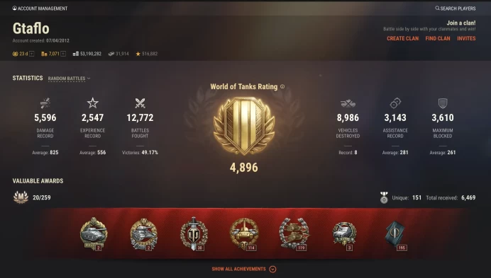 [EU] 18 TIER X | 105 PREMIUM TANK | 7 071 GOLD | 53 169 604 SILVER | TOTAL TANKS 259 | CHANGEABLE PASSWORD |