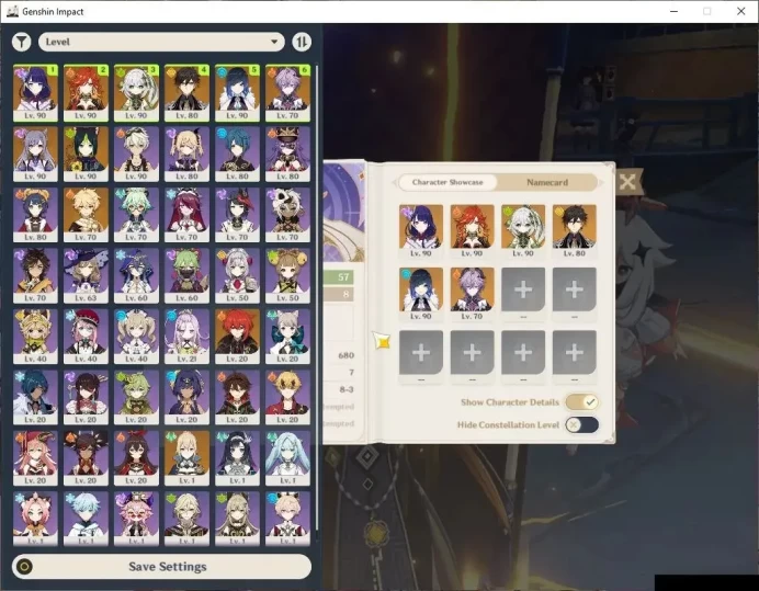 ASIA|AR 57|6 Limited+3(*5Weapon)|NahidaC1,Mavuika,Durin,Raiden,Yelan,Zhongli|Reuni ON|Mc Male|TakeMail|Check(GI6370)