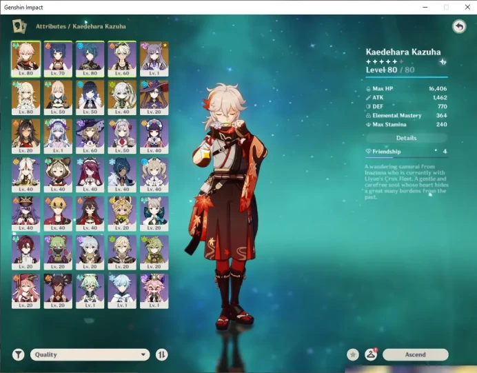 ASIA|AR50|3 Limited + 0 [5 Star's Weapon]Kazuha,Yelan,Nahida|MC Female|Take Email|Check SS(GI2736)