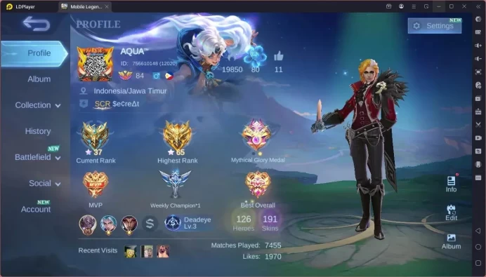 GLOBAL Hero 126 Skin 191|Valentine Claude|Venom Gusion,Grock|Gara|Dtamer Kimmy|Expert |ML1869B