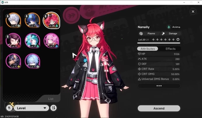 GLOBAL SEA|HL 3| 2 SSR [Nanally,Daffodill]+S-Class Char Box|5 SR|Selector ON|Underbos Glider|Male MC|Log Email|Take Email|NTE958
