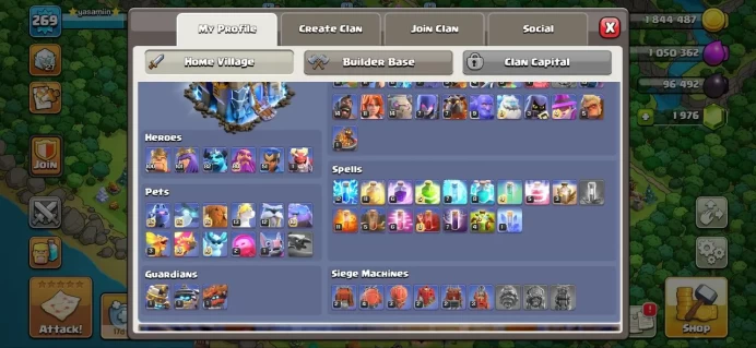 Th_18(XP 269)(WARDEN MAX)(PETS &TROP &DEF MAX)(WALL LV 18)(C.N 500 GEM)(8 SKIN HERO)(21 E.EPIC MAX)(LIFTIME WARANTY)
