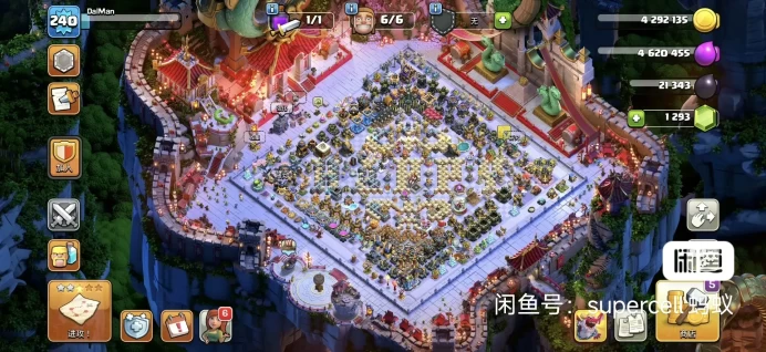 Clash of Clans Global TH18, Almost Max Shop Skins, 1000 Rename Gems, 320 League Medals, Full Max Builder Base, ID:b105
