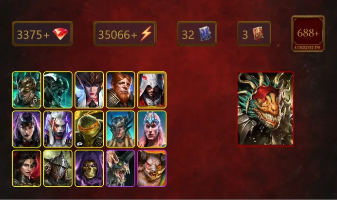 [STARTER]Lazarius+Gnut+Leminisi the Gold-Wing+Xenomorph+Shirimani+Giath the Truthshield+Ezio Auditore+Alice+Visix+32Epics
