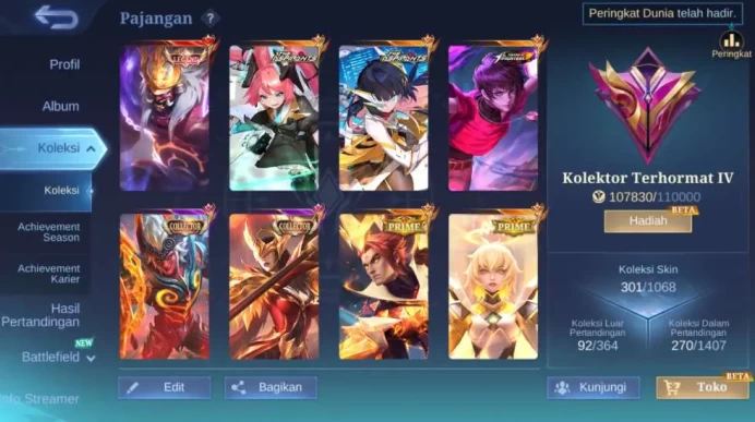Hero 126 | Skin 301 | Legend Franco,  Aspirant Layla+Ruby, KOF Dyrroth, CC Parsha+Kufra, Prime Betrix+Yuzhong ML1003B