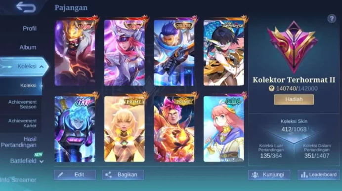 Hero 127 | Skin 412 | Legend Franco+Freya, Collector Granger, 11.11 Xborg, Clouds Kagura, Prime Betrix+Cloude ML1005B