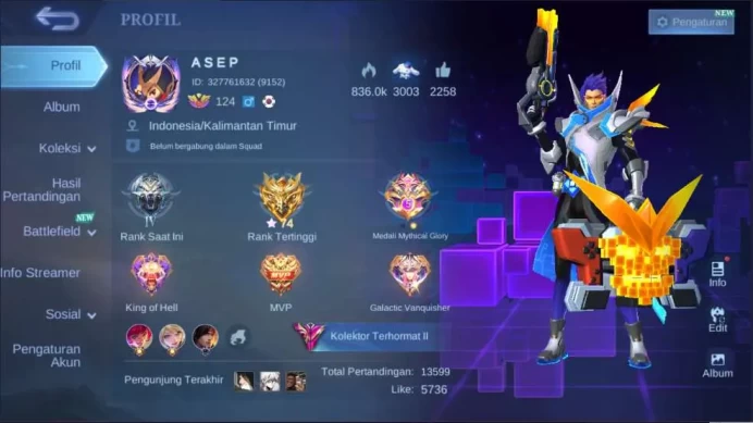 Hero 127 | Skin 412 | Legend Franco+Freya, Collector Granger, 11.11 Xborg, Clouds Kagura, Prime Betrix+Cloude ML1005B