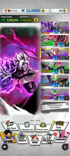 ANDROID+IOS- Team Future+ UL Zamasu Full+UL Rose+LF Rose Goku 8S+Trunks+ Godly Equip For Team (D196)