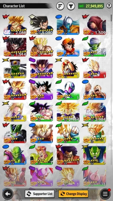 Android | Super Saiyan Goku (7 Stars, Lv 2,088), with 8 Legends Limited units all 7 Stars. | LogBandai Check SS DBL681B