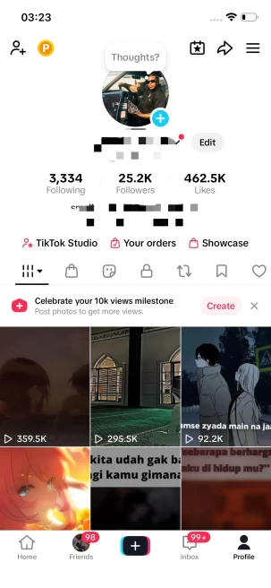 BLACK Sabbath/25K Real Followers+460K Real Likes/ Tiktok Shop For Creator/ Live Stream/ Full Access