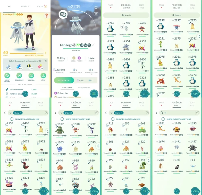 ACm1497 -lv 60 Instinct | x20 2000CP | x1 Legendary | x47 shiny | x9 100IV | Nihilego | Shiny Skeledirge Meowscarada Typhlosion Meganium Inciner