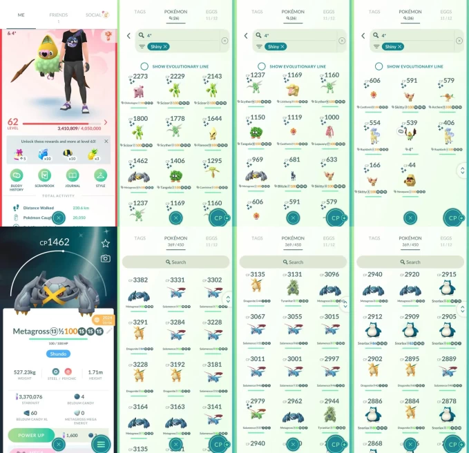 AC1499 -lv 62 Valor | x20 3000CP | x234 2000CP | x22 Legendary | x26 SHUNDO | x69 shiny | x41 100IV | Shundo Flareon Archen Rapidash Metagross T