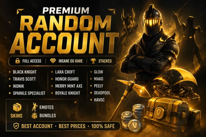 PREMIUM RANDOM ACCOUNT | INSANE OG RARE | CAN GET - Black Knight, Travis Scott, Ikonik, Sparkle Specialist, Lara Croft, Honor Guard, Merry Mint 