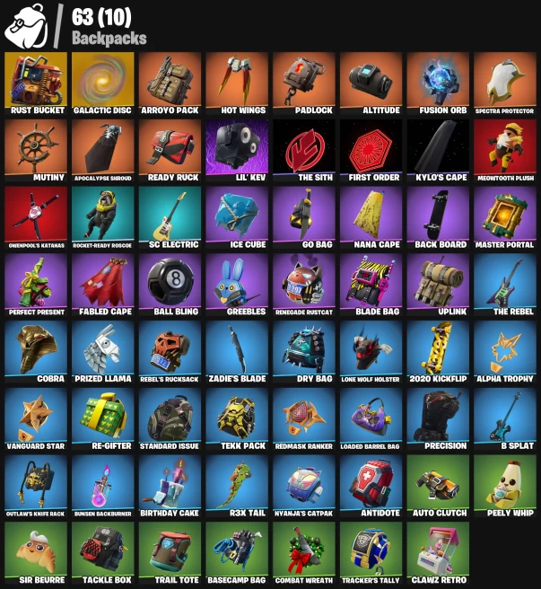 37 skins | Galaxy | Hybrid | Blackheart | Rox | Omegarok | Spectra Knight | The Prisoner | Sentinel | Lynx | Fusion | Sorana | Zenith | 200 VB