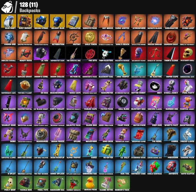 94 skins | Blue Team Leader | Blue Striker | Point Patroller | Tart Tycoon | Trilogy | Prodigy | Menace | Joey | Vendetta | Raz | Catalyst | 650