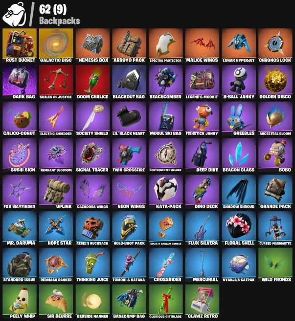 30 skins | Galaxy | Malice | Era | Dark Bomber | Polar Peely | Ruby Shadows | Santa Dogg | Funk Ops | Skull Trooper | Purradise Meowscles | 100 