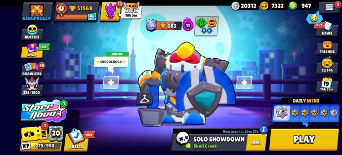 [Code A151] Level 218 / 51k Trophy + 900 Gems / Mecha Paladin Surge + Rare Skins / Very Cheap
