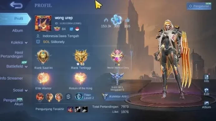 Global | HerO 112 Skin 205, Expert. CCC Natalia, Naruto Vale, Mythic Faramis, VENOM Dyrroth. All emblems | Check SS ML1886B