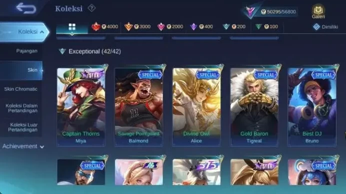 Global | Prime Claude, CC Natalia, KOF Karina, VENOM Hanabi, BLAZING Claude, Epic Recall |Renowned|Check SS ML1875B