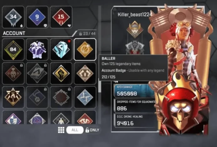 AP454 LIFELINE Heirloom, Level 584, 212 Legendaries, 2 Reactive, R99 s7 + R99 Zero Poit + 2x Plat