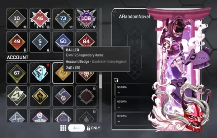 AP455 Level 567, 2 Heirlooms, 240 Legendaries, Rookie Rank
