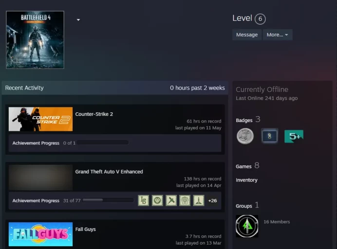 CS2 Prime 61 hours+3Medals(5Y/Loyalty Badge/Global Offensive Badge)