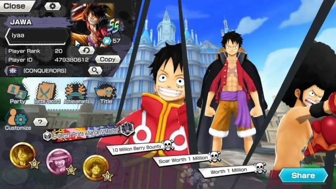 Global|6EX|LH Garp,TSCA Kaido,FE Sabo,WI Trfalgar Law,GP Edward Newgate,TFE Marshal D.teach|Rank 20|Bandai|Check(OPBR2366)