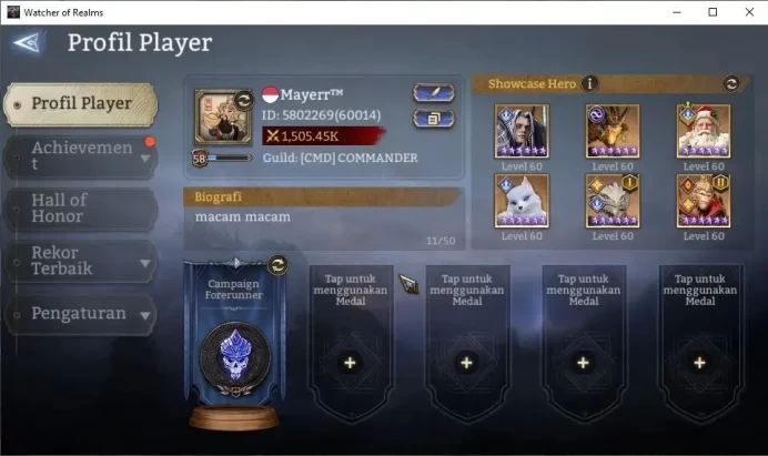 GLOBAL 60x|1,5M Power|1 Lord[King Harz+Skin,Etc]|24 Legend[WukongA2,Valeriya,Lady Mina,Beelzebub,Ajax,Etc]|Take Mail|(WOR1206)
