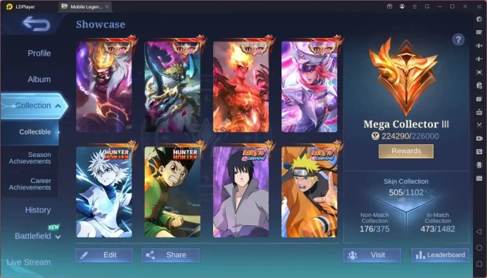Global|Hero 132|Skin 505|Mega|Legend Franco+Freya+Alpha+Valir|CC Natalia+Pharsa|KOF Karina+Chou|HxH Harith|More Check SS ML1883B