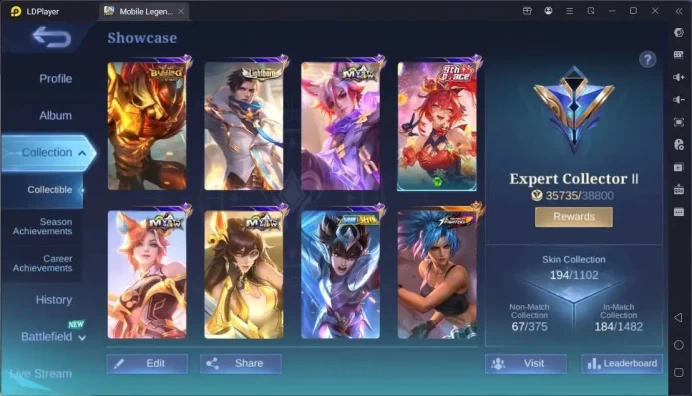 Global|Hero 125|Skin 194|Expert|KOF Karina|Lightborn Granger|SS Badang|Epc GS+Karrie|More Check SS ML1891B