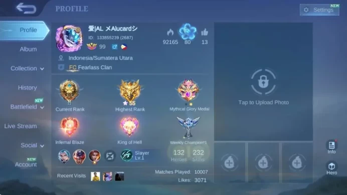 Global|Hero 132|Skin 232|Renowned|Legend Franco+Valir|Asp Angela|Collector Benedetta|LBox Kimmy|More Check SS ML1894B