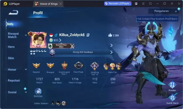 Global | 112H 250S |2 JJK (Lady Sun, Kongming),2 Saint Seiya (Dharma, Hou Yi), 2 LNY (DaQiao,Angela)| TakeMail Check SS HOK336B