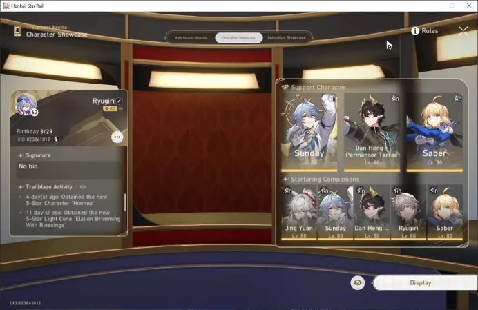 ASIA | TL62 | Silver Wolf LV.999,Huohuo,Archer,Jing Yuan,Dan Heng | TakeMail | Check SS HSR465B