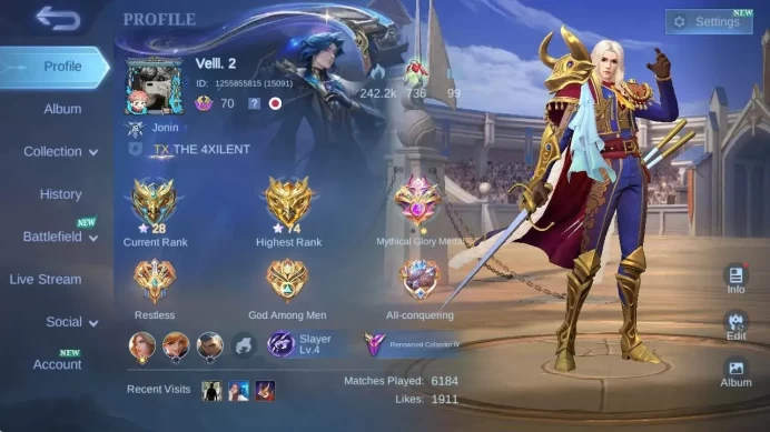 Global|Hero 106|Skin 219|Renowned|CC Natalia|KOF Karina|Valentine Claude|SS Badang|Lbox Lance|Venom GS|More Check SS ML1898B